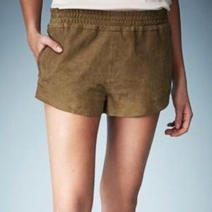 Kate Moss for Topshop Khaki Suede Runner Shorts